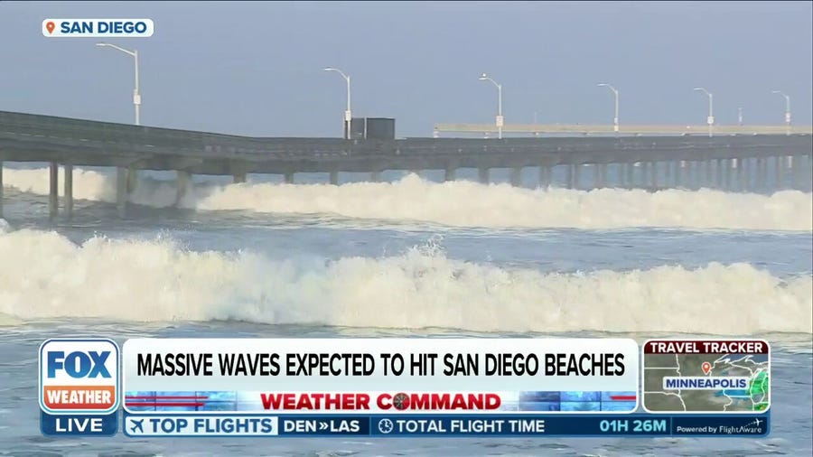 Large waves pound California coast as storm approaches