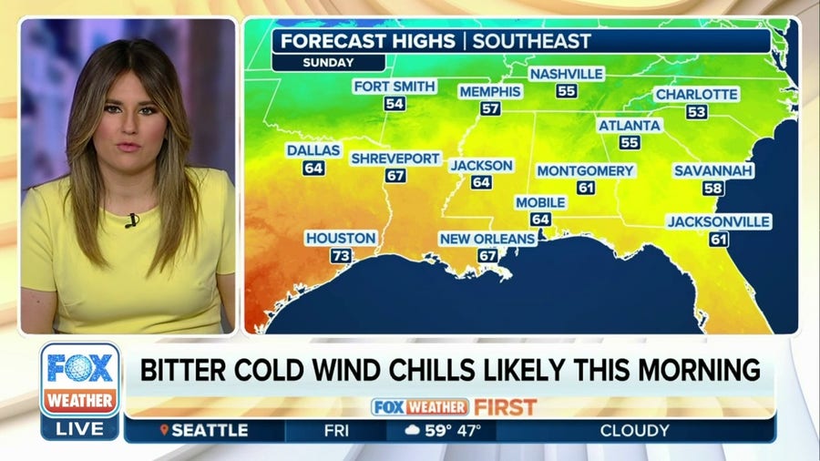 End of year chill spread across the Southeast