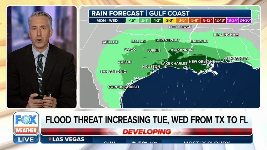 Gulf Coast system could pose flood threat from Texas to Florida in first week of 2024