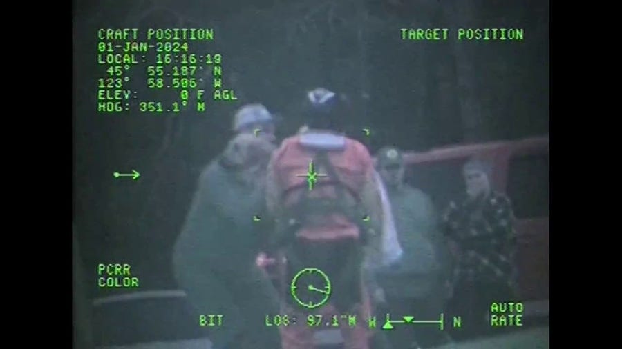 Video: Dog rescued by Oregon Coast Guard helicopter