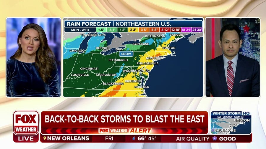 Back-to-back storms to blast the East