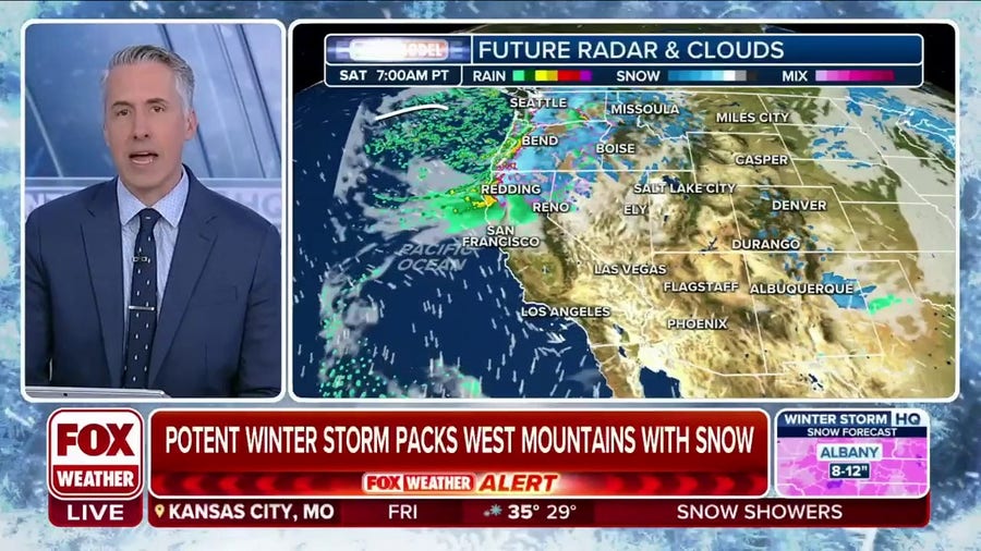 Potent winter storm packs West mountains with snow