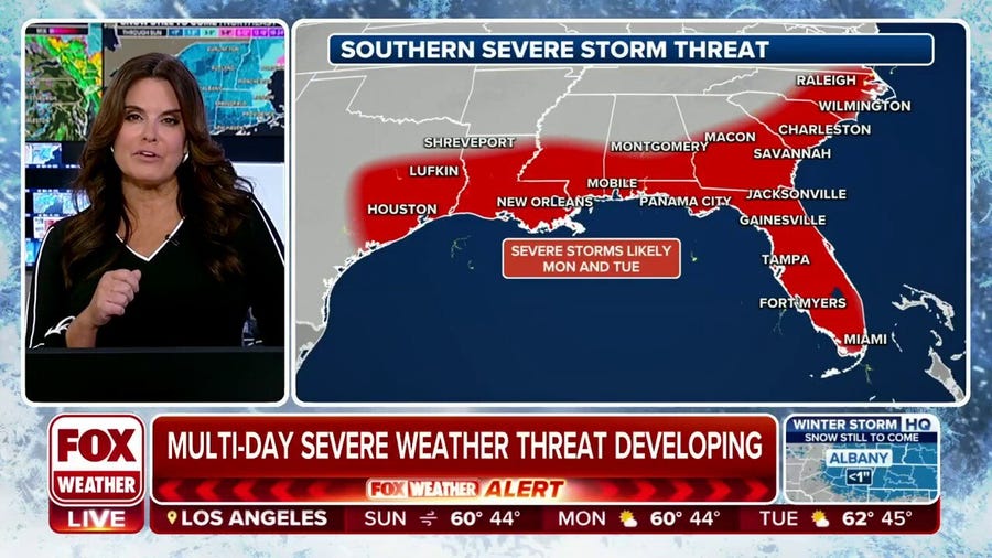 Powerful multi-day severe storms target the South