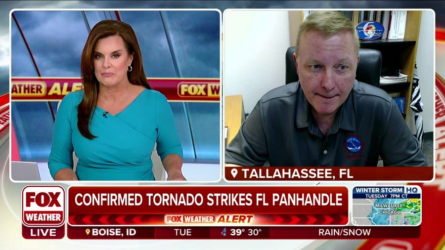 Tornado warnings blare during interview with NWS Tallahassee