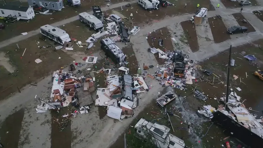 Watch: Drone video shows extensive damage after likely tornado in Marianna, Florida