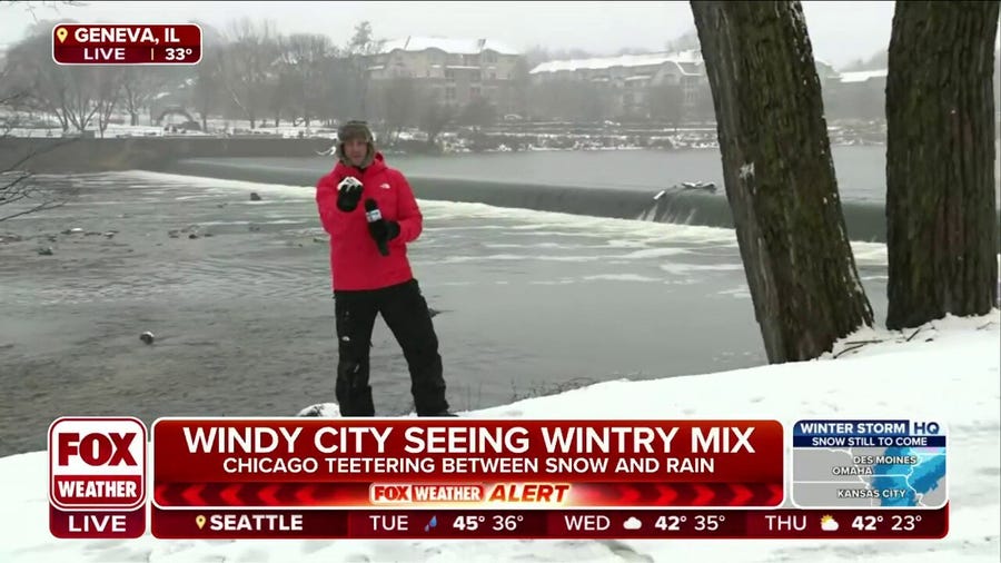 Chicago sees wintry mix Tuesday afternoon as massive winter storm tracks east