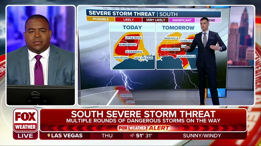 Multiple rounds of dangerous storms on the way for the South