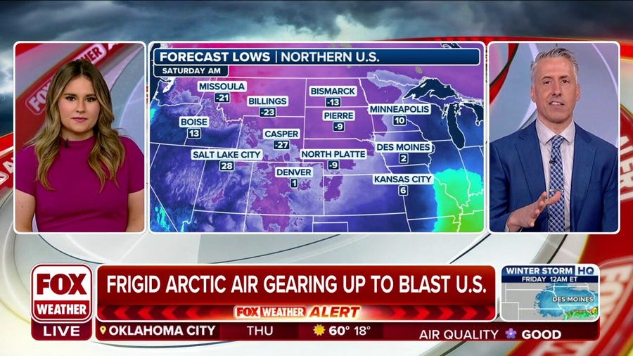 Frigid Arctic air gearing up to blast U.S.