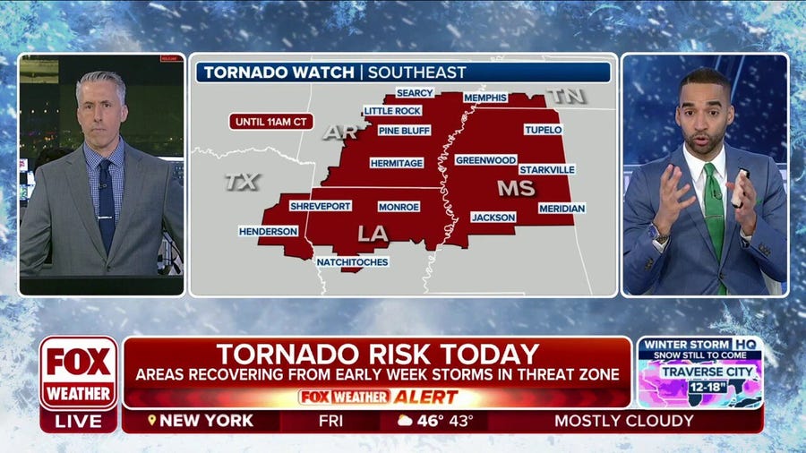 Parts of South under Tornado Watch as severe thunderstorms develop Friday