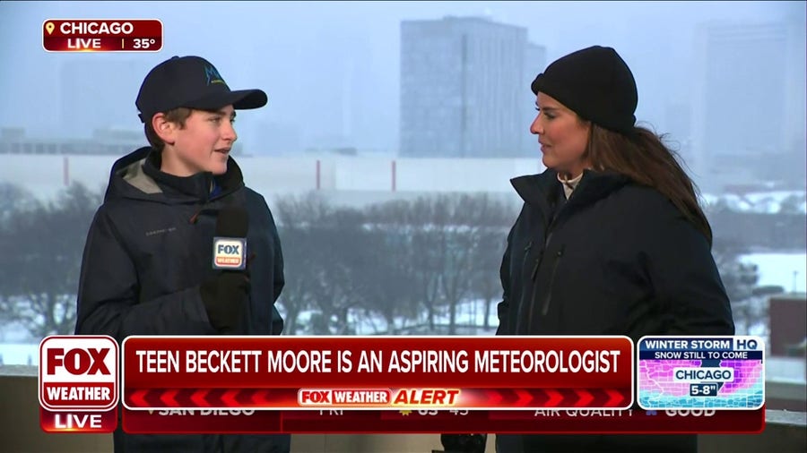 Beckett Moore speaks with FOX Weather meteorologist Amy Freeze