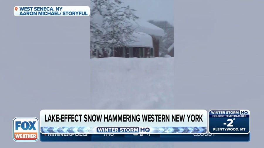 Lake-effect snow dumping on New York