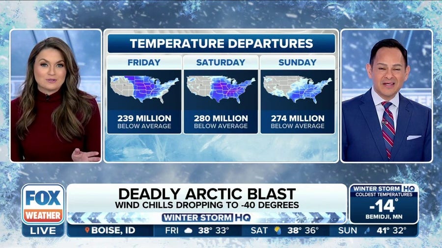 Dangerous cold invades America as wind chills drop to -40 degrees in some places