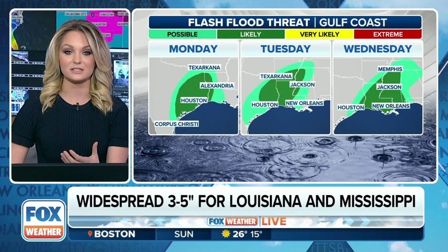 Multi-day flash flood threat for Gulf Coast states