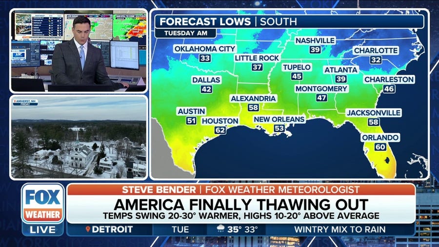 America finally thawing out after weeks of bitter cold