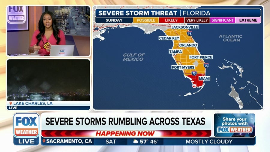 Severe weather threatens Florida on Sunday