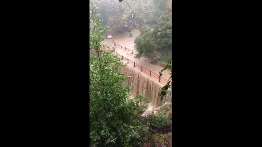 Watch: Water flows over historic dam at Santa Barbara Botanic Garden