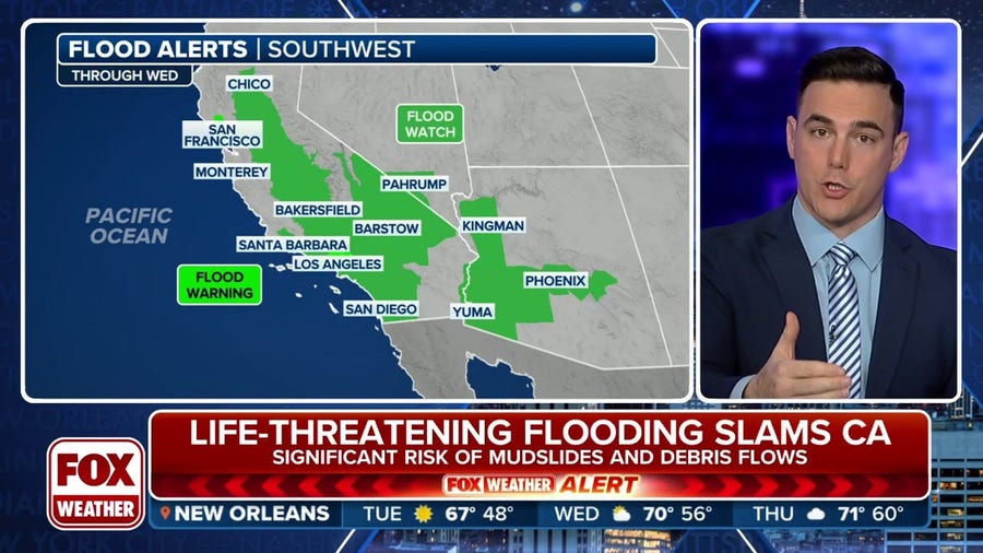 Life-threatening flooding slamming California