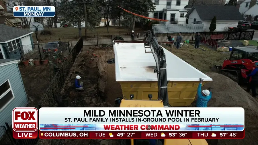 St. Paul family installs in-ground pool in February amid mid Minnesota winter