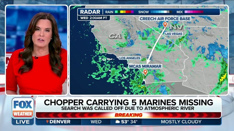 Chopper carrying 5 Marines goes missing en route to California