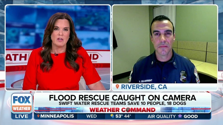 Swift-water rescue teams save 10 people, 18 dogs in California