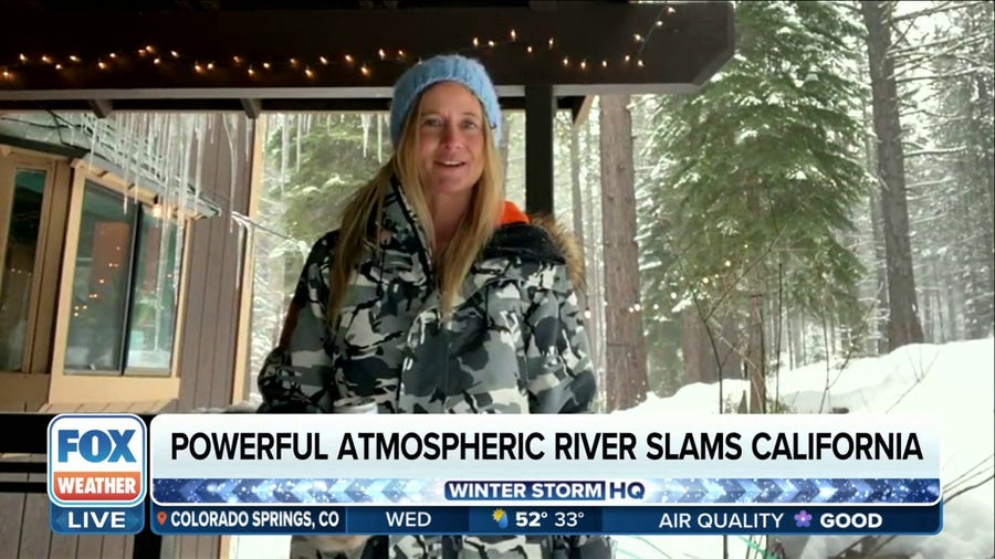 Olympic snowboarder enjoys the atmospheric river