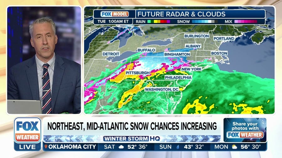 Northeast, mid-Atlantic snow chances increasing from potential nor'easter next week