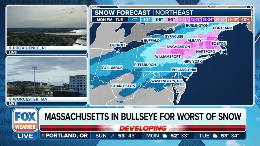 Plowable snow likely in New England as potential nor'easter aims for Northeast