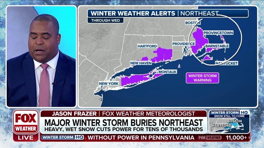 Powerful nor'easter begins to wind down after blasting Northeast, New England with snow