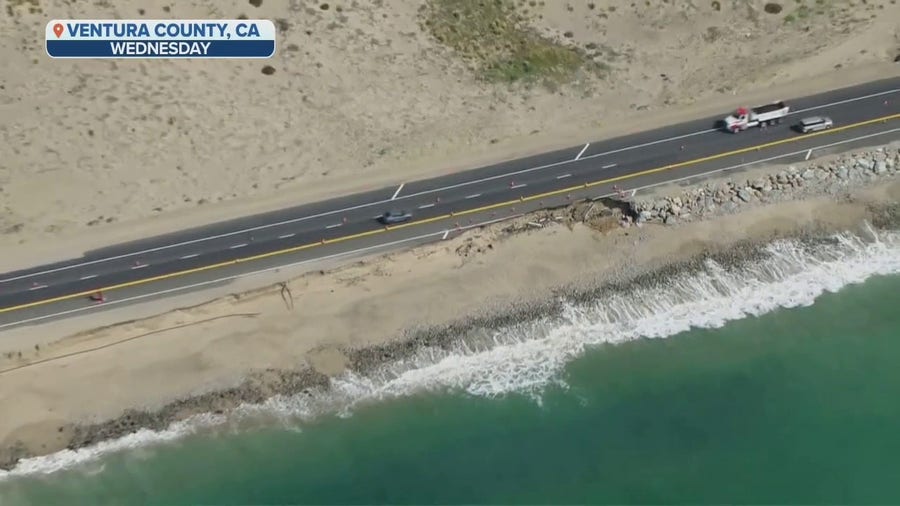 Erosion impacts the Pacific Coast Highway in Ventura County, California