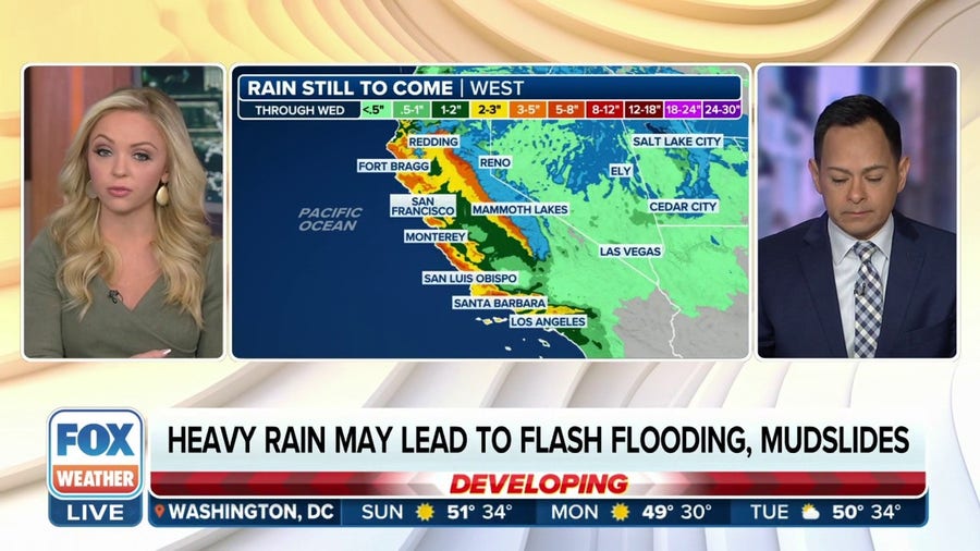Flash flooding, landslides likely in California as another atmospheric river storm gets set to slam Golden State