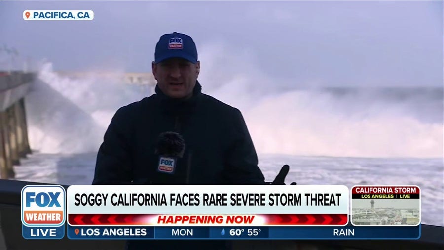 Pacifica slammed with large waves as California sees another powerful atmospheric river storm