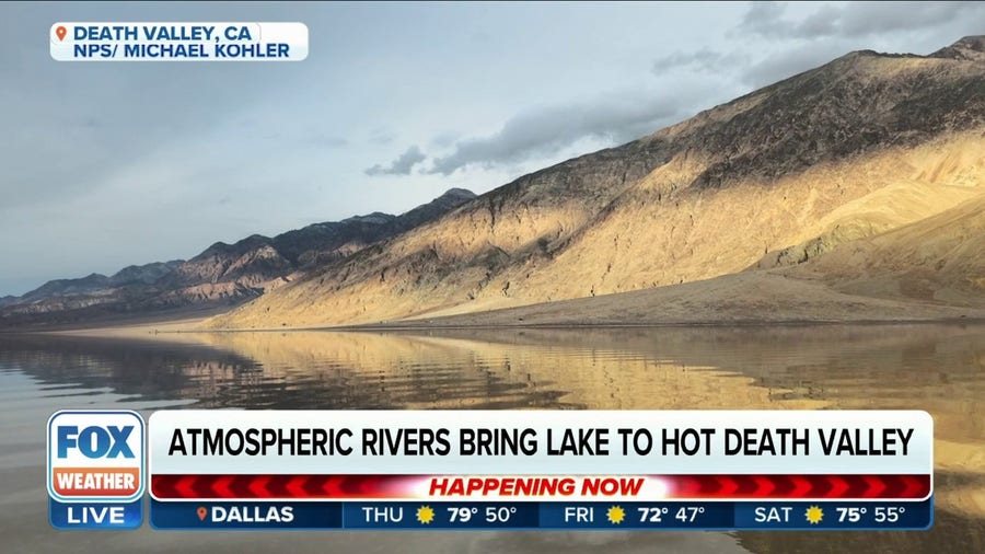 Atmospheric rivers bring lake to Death Valley National Park