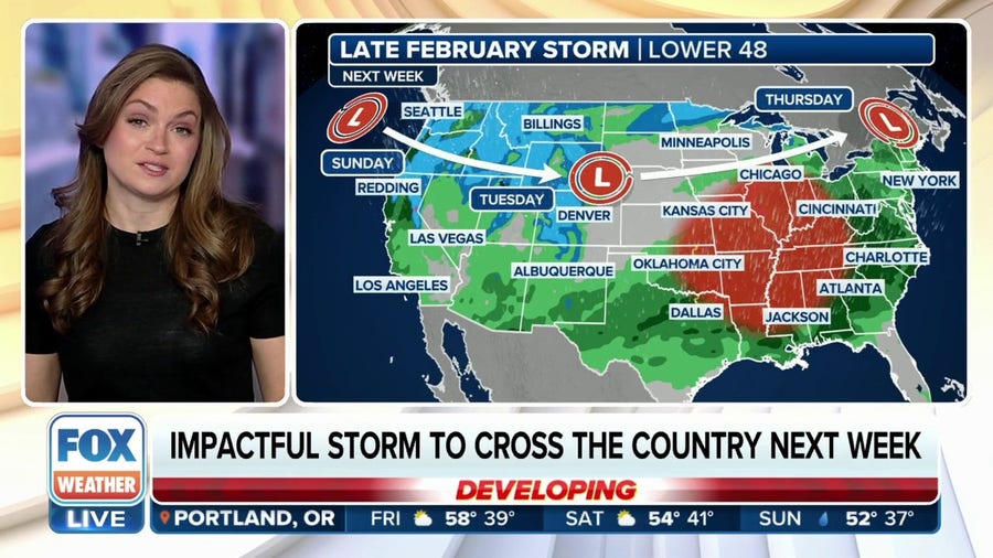 Impactful storm to cross the country next week