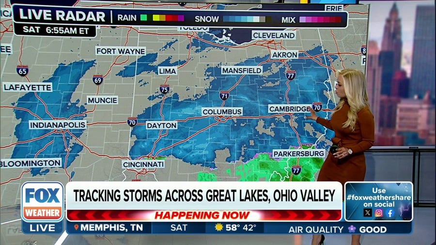Snow expected to fall Saturday across Ohio Valley, Great Lakes