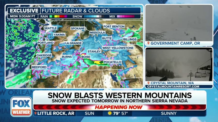 Cross-country storm could dump feet of snow across mountains of western U.S.