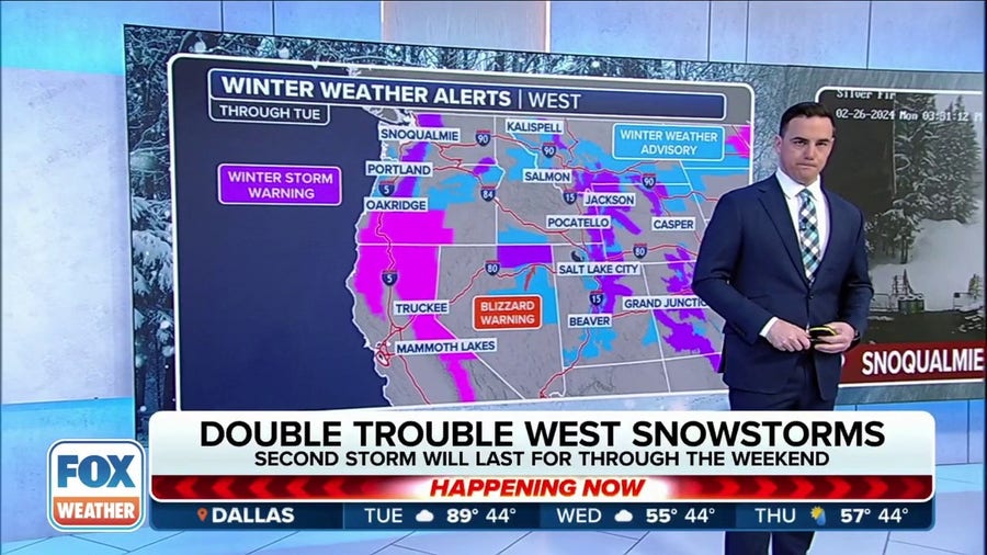 Second storm set to slam the West with feet of mountain snow