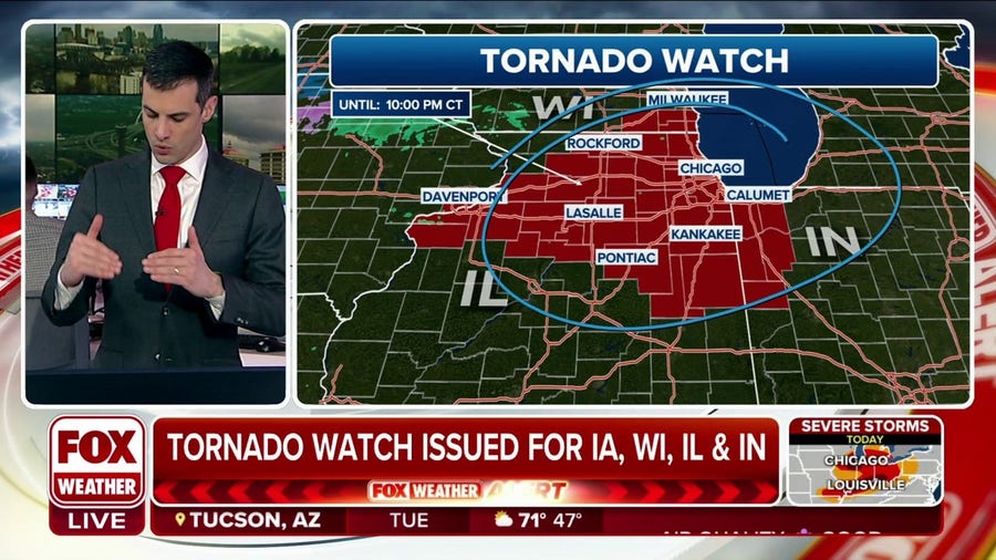 First Tornado Watch of evening issued for Chicago and nearby communities