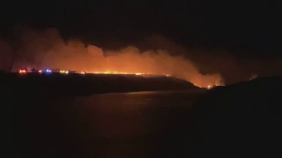 Watch: Video shows progression of Roughneck Fire in Texas on Sunday