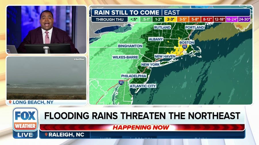 Flooding rains threaten Northeast on Wednesday