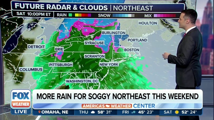 Weekend storm bringing rain, snow to the Northeast