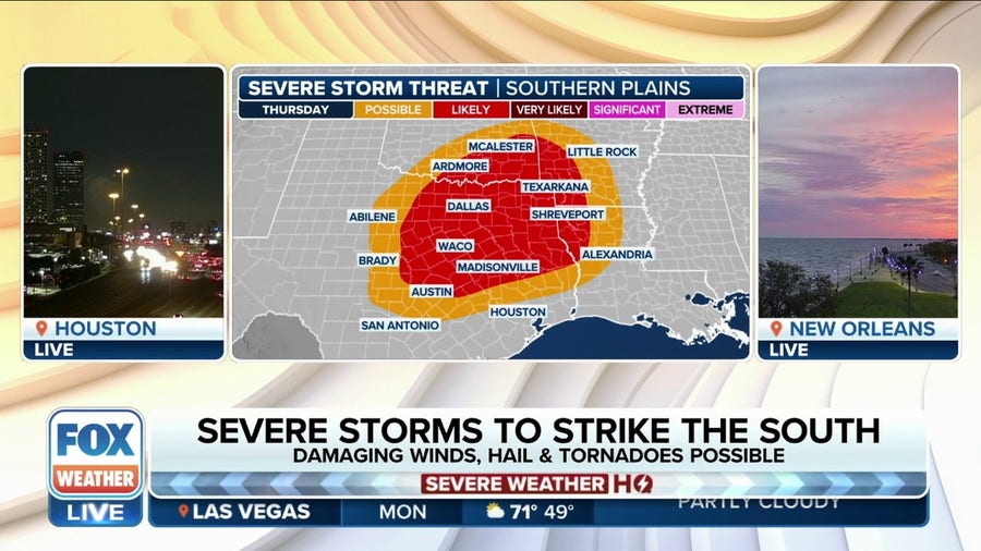 Severe thunderstorm risk returns to the South this week