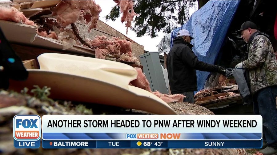Storm topples tree on several homes near Seattle