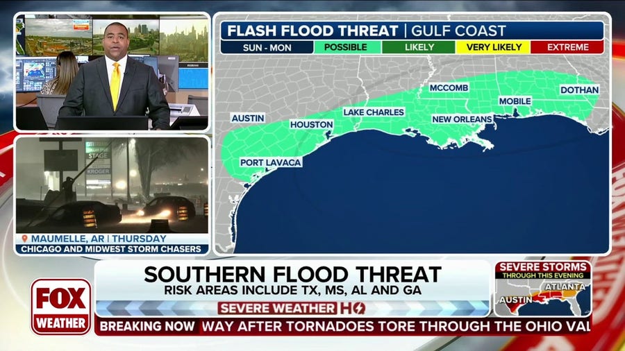 Threat for heavy rainfall to linger along Gulf Coast