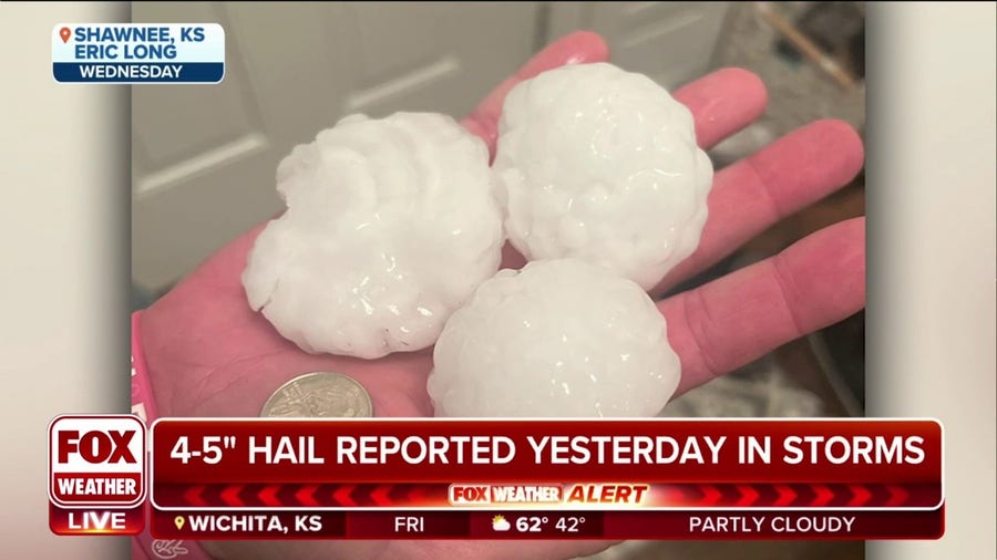 What caused massive hail to fall over the Plains?