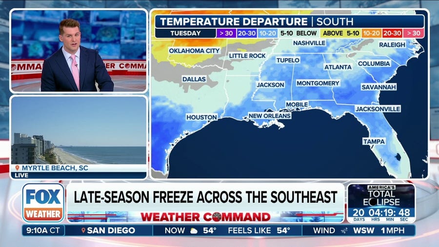 Freeze Warnings expire across the South as region prepares for spring temperature rebound