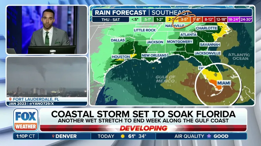 Florida set to get soaked by coastal storm this weekend