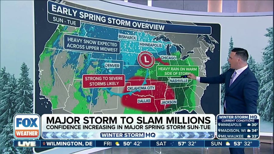 Wild weather weekend for millions with storm threatening snow and severe