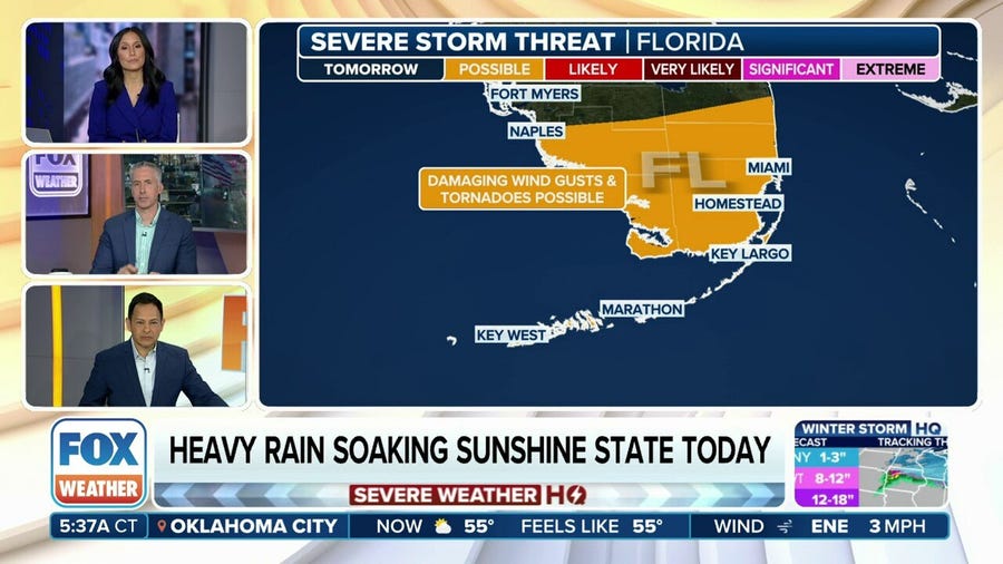 Heavy rain soaking Florida Peninsula through Saturday