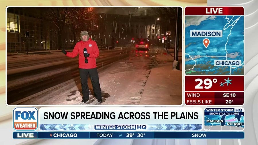 Snow spreading across Madison, WI to continue throughout weekend
