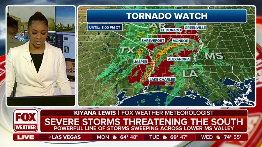 Tornado Watch issued as severe weather threatens millions in the South